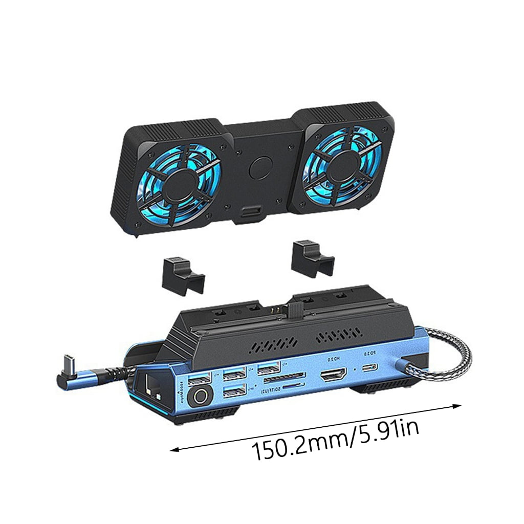 lanema USB HUB Docking Station for Console with Light Type-C Dock PD 3.0 4K@60Hz RJ45 Card Reader