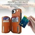 thumbnail image 6 of Crossbody Wallet Case for iPhone 16e, RFID Blocking Zipper Handbag Purse Flip Cover, Kickstand Folio Case Card Slots Holder Wrist Strap Lanyard, 6 of 8