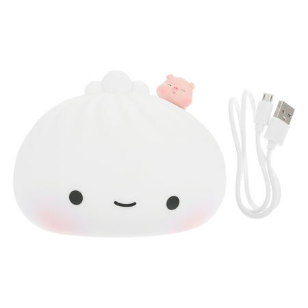 

1set Cartoon Bun Shaped Silicone USB Night Light Adorable LED Atmosphere Lamp