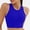 Blue, variant on Bikini Tops for Women Crew Neck Swim Top Solid Color Swimwear for Beach and Swimming Pool