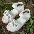 thumbnail image 3 of Kureaily Breathable Girls Sandals For Toddler Kids Lightweight Comfortable Casual Outdoor Play Shoes For Ages 1 10 Years/ Size 9,2-2.5 Years(White), 3 of 5