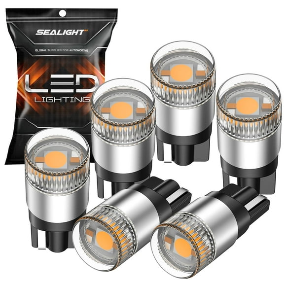 Bombillas LED SEALIGHT 194 Ámbar y Amarillo T10 para Coche (Paquete de 6)