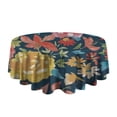thumbnail image 5 of Pioneer Flower Floral Print Pattern Round Tablecloth 60"x60",Wrinkle Wipeable Table Cloth for Kitchen Dining Room Picnic Patio Party, 5 of 6