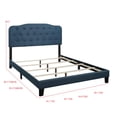 thumbnail image 6 of Home Design Carmel Upholstered Twin Panel Bed Frame with Curved Tufted Headboard and Padded Seat, Blue, Easy assembly, 6 of 6