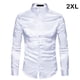 thumbnail image 5 of Sonducket Camisa transpirable para hombre Satén con mangas largas - Trabajo Boda o hogar Camisa para hombre Manga larga formal Blanco grande 2XL Type2 NO2, 5 of 6