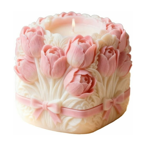 2PCS Silicone Mold for Flowers Tulip Bouquet Aromatherapy Candles Mold DIY Handmade Aromatherapy Candles, Soap, Gypsum Ornaments