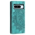 thumbnail image 3 of Case for Google Pixel 8 Pro Wallet Case for Women Girls with Card Holder, Embossed Flower Pattern Magnetic Flip PU Leather Purse Protective Phone Cover for Google Pixel 8 Pro, Green, 3 of 11