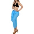 thumbnail image 2 of HAPPY BAY Women's Summer Beachwear Sarong Beach Swim Cover ups Long Sheer Wraps Scarf Skirt Swimsuit Bikini Coverups One Size Solid, Bright Blue, 2 of 5