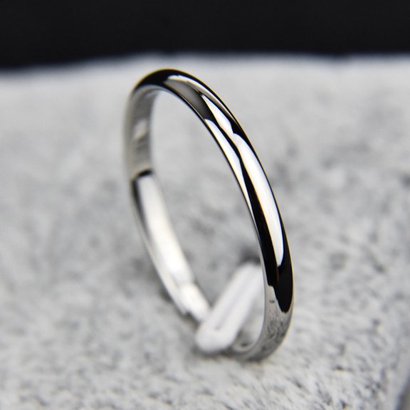 2mm Stainless Steel Thin Ring Rose Gold Black Women Ring Jewelry Party Simple Fashion Gift Size 3 To 10