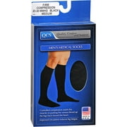 QCS Men's Firm Compression Medical Legwear, Medium, Black