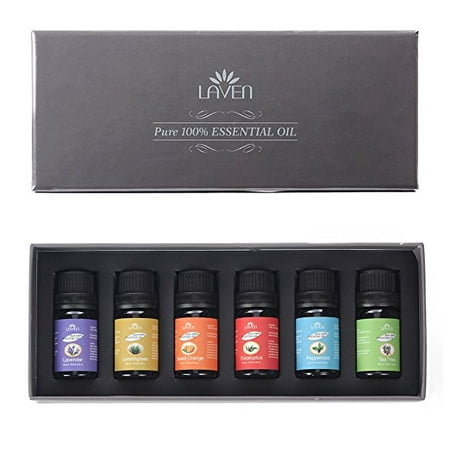 LAVEN® Top 6 bottles 100% Pure Essential Oils Best Buy Gift Set- 6/10ML Therapeutic Grade Essential