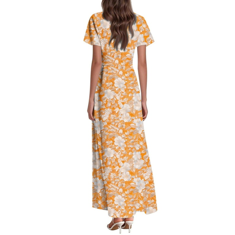 knee length dresses for ladies Chic Taupe Brown Ditsy Floral Midi Dress