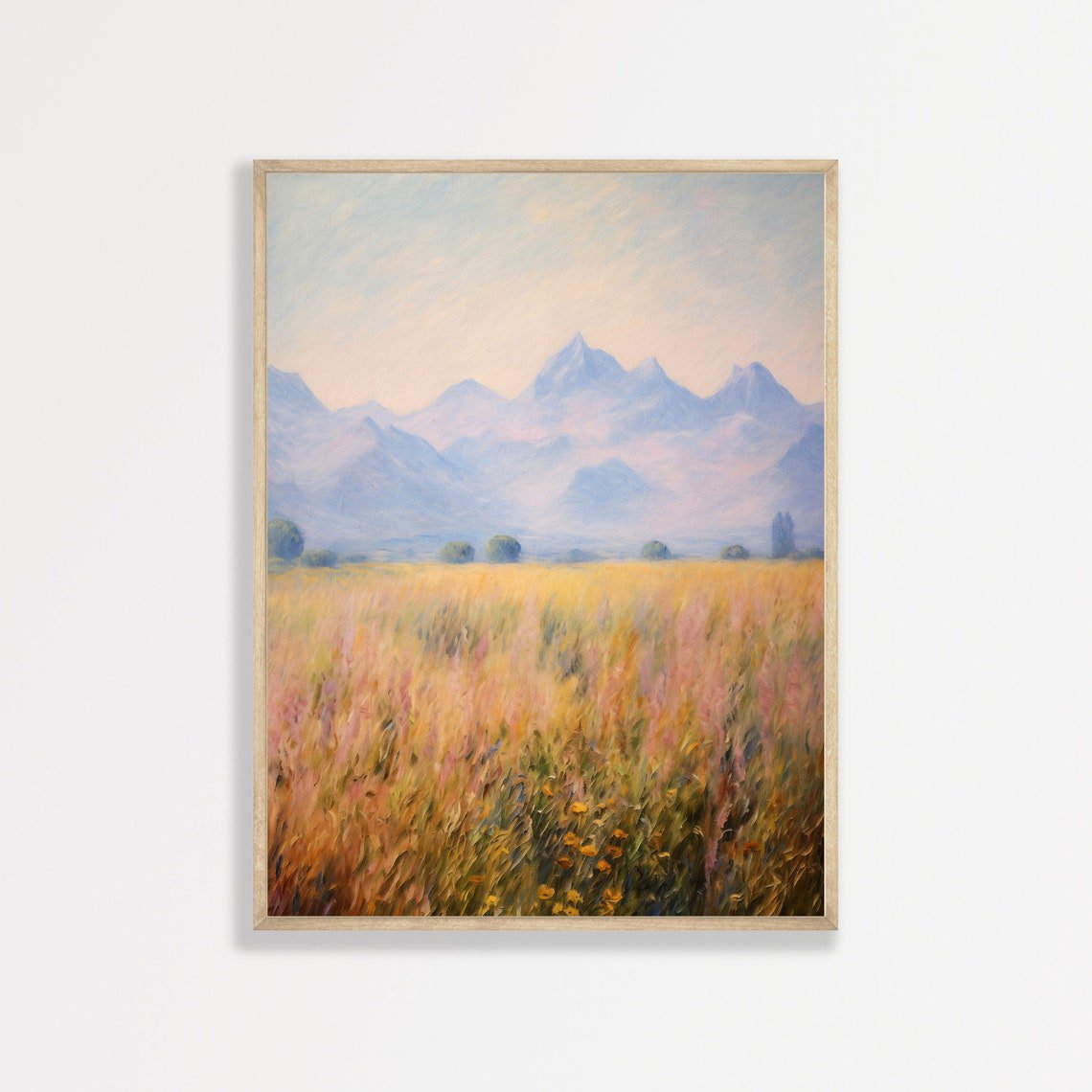 Mountain Landscape Wall Art Print Vintage Minimal Cottage Home Decor