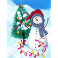 thumbnail image 1 of Carolines Treasures PJC1024CHF Trimming The Tree Snowman Flag Canvas House Size, 1 of 4
