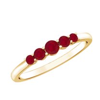 Rosec Jewels Natural Ruby Five Stone Promise Ring in Graduated Style ...