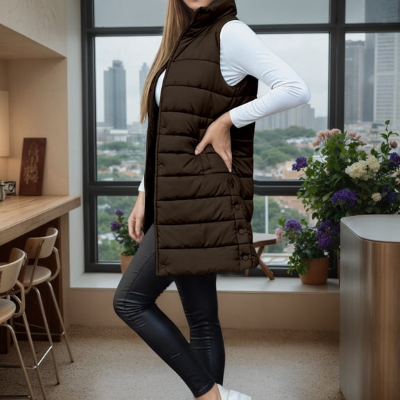 Women Vests Puffer Vest Zipper Sleeveless Lightweight Vests Womens Winter Vest Womens Trendy Clothes
