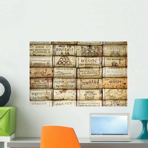 Wine Corks Wall Decal by Wallmonkeys Peel and Stick Graphic (24 in W x 16 in H) WM223619