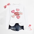 thumbnail image 2 of DGHM Sweat-Shirt pour Femmes Ample Surdimensionné Col Rond Pull Imprimé Lettre Sweat-Shirts Décontractés Blanc m, 2 of 3