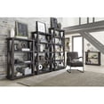 thumbnail image 2 of Four Tier Wooden Bookshelf with Exposed Bolts and Rustic Cross Bracing , Brown, 2 of 5