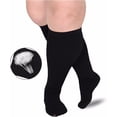 thumbnail image 1 of Calcetines de compresión talla grande 5XL - Negro, pantorrilla ancha, calcetines de compresión para hombres y mujeres para soporte médico de venas varicosas para viajes en avión negro JM, 1 of 5