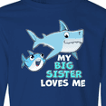 thumbnail image 4 of Inktastic My Big Sister Loves Me with Cute Sharks Long Sleeve Youth T-Shirt, 4 of 5