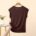 thumbnail image 4 of ctdiral Womens Crew Neck Sleeveless Tank Tops Solid Color Crop Tank Tops Lightweight Loose Fit Tunic Tops Summer Casual Going Out Tee Coffee XXL, 4 of 8