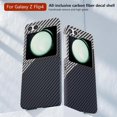 thumbnail image 2 of Aramid Fiber Case for Samsung Galaxy Z Flip 6 Case Aramid Fiber Thin Fit Slim Minimalist 6 FT Military Grade Drop Protection Case with Wireless Charging, Black&Silver, 2 of 6