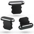 thumbnail image 3 of Tapones Antipolvo de 4 Piezas TapóN del Puerto de Carga Carcasa Blanda para para /12/11 - Negro, 3 of 5