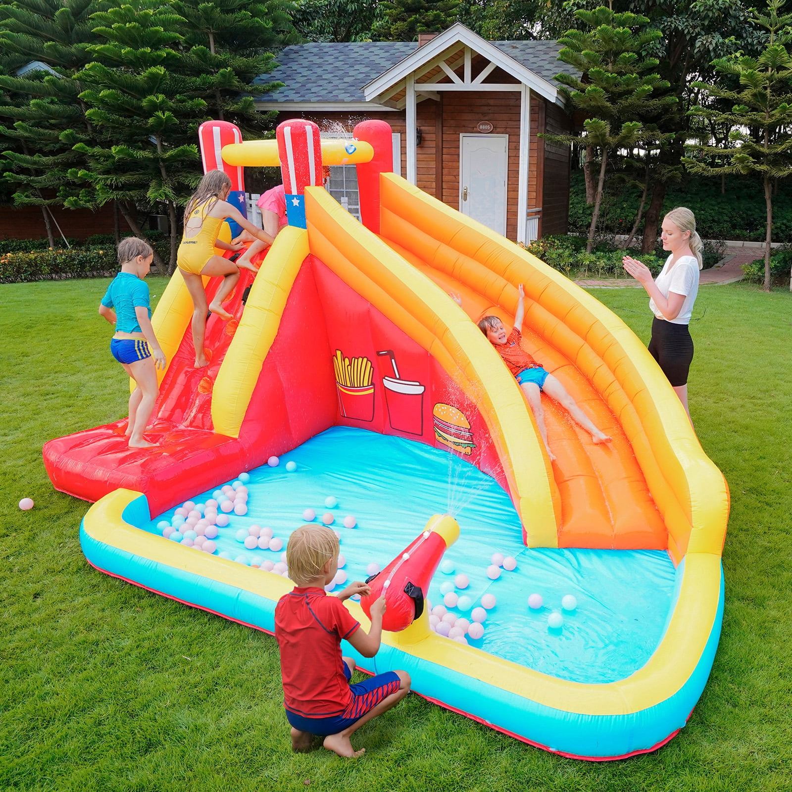 Air Inflatable Waterslide, Large Bounce House with Slide, Playground Sets for Backyards(Blower Included) Air Inflatable Waterslide, Large Bounce House with Slide, Playground Sets for Backyards(Blower Included)