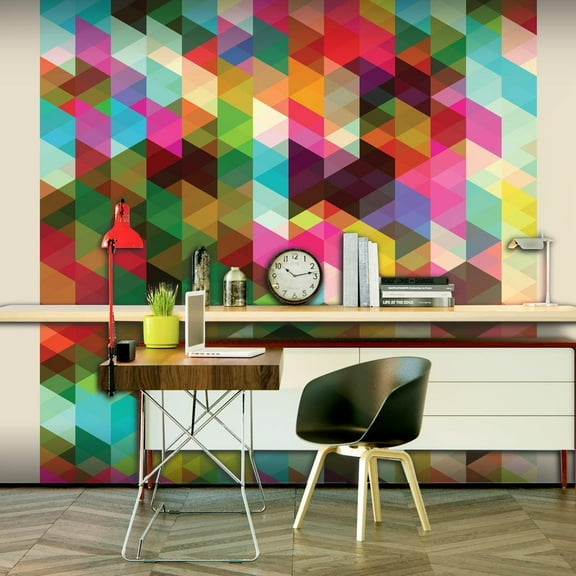 Tiptophomedecor Abstract Wallpaper Wall Mural - Colourful Geometry