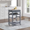 thumbnail image 4 of QunYou Rolling Kitchen Carts with Wheels Mobile Rolling Trolley Cart with Drawer & Basket 30"Portable Kitchen Workstation for Home Dining and Culinary Spaces, 4 of 8