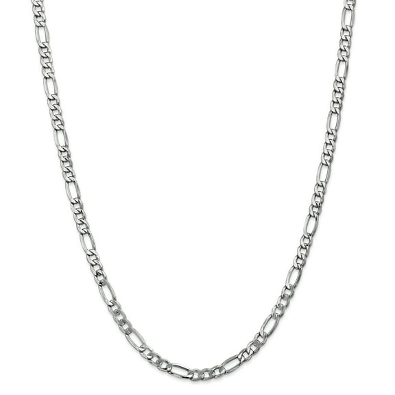 14k White Gold 5.75mm Semi-Solid Figaro Chain