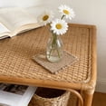 thumbnail image 4 of Vintage Linen Crocheted Coaster - Aromatherapy Candle & Photography Prop, Styling & Staged Decor Accessory, Brown, JKODE, 4 of 8