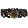 thumbnail image 4 of Cinturón de disco hueco ancho estilo bohemio occidental, cinturón de cuero estilo vintage con hebilla de metal, accesorio de moda inspirado en vaqueros para mujer, 4 of 7