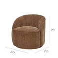 thumbnail image 4 of Beautiful Georgiana Swivel Chair by Drew Barrymore, Chocolate with Faux Leather Piping, 4 of 9
