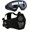 Black, variant on Airsoft Protective Gear Set, Half Face Mesh Mask with Ear Protection and Goggles for Adult Men Women BBS Paintball Shooting CS Survival Games Cosplay