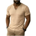 thumbnail image 2 of DayScoop Fashion T-Shirts for Men Casual T Shirt Summer Short Sleeve Stripe Loose Vintage V-Neck Breathable Sport Tees Tops, 2 of 6