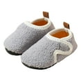 thumbnail image 3 of Hjtefg Baby Thermal Sock Shoes - Thick Sole Soft Bottom Floor Socks with Grips, Warm Cozy Footwear for Cold Weather,Color: 2-Grey Size: 7-8 Years, 3 of 5