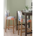 thumbnail image 2 of Orange Navy Blue Coral Bar Stool Covers Set of 2, Summer Beach Coastal Ocean Stretch Washable Bar Chair Covers with Backs, Removable Pub Counter Height Chair Cover for Kitchen Dining Room Cafe, 2 of 7