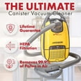 thumbnail image 5 of Vapamore MR-500 Vento Canister Vacuum Cleaner, Professional Grade Multipurpose Canister Vacuum with Attachments to Clean Multi Surfaces, Includes Powerful Pet Hair Tools, HEPA Filtration, 5 of 7