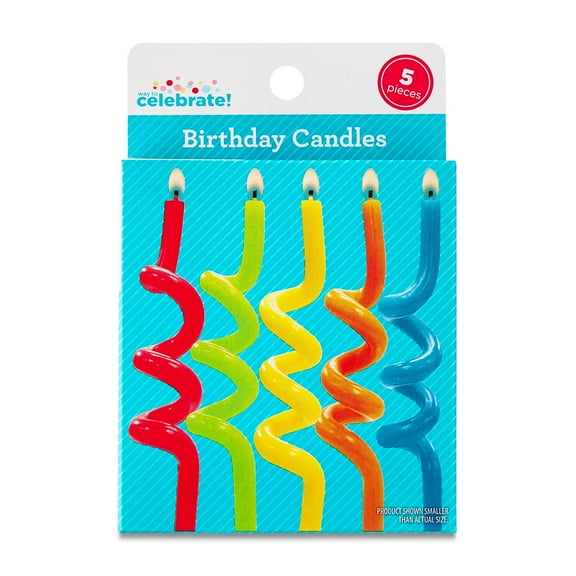 Multicolor Curly Birthday Candles, 5 Pieces, by Way To Celebrate