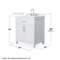 thumbnail image 4 of Beckett 30" White Single Vanity & Giotto Quartz Top (3-Hole) & Nickel Trim, 4 of 5