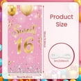 thumbnail image 4 of Pink Theme Happy 16th Birthday Banner Gold Glitter Sweet 16 Banner Decor Star Pattern 16th Birthday Party Banner for Sweet 16 Party Teen Birthday Celebration Girls Party, 4 of 9