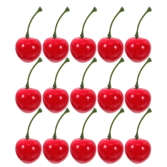 Toyvian 20Pack Fake Fruits Cherry Accessories Red Foam Food Display Living Room