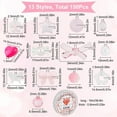 thumbnail image 2 of 150Pcs 13 Style Acrylic Assorted Pastel Beads Transparent Flower Beads Candy Faceted Star Heart Butterfly Bead Round Beads 150Pcs Pink Themed Assorted Beads(DIY-SC0020-60D-7SC), 2 of 9