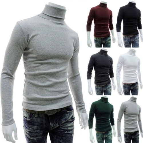 high collar men's sweater