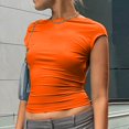 thumbnail image 2 of Tops for Women Trendy Scrub Jacket Older Couple Matching Shirts Workout Running Short Womens Two Fall Outfits Big Tall Women's Shirts Long Sleeve Yoga Set Ladies Tunic Tee Womens Casual Orange L, 2 of 5