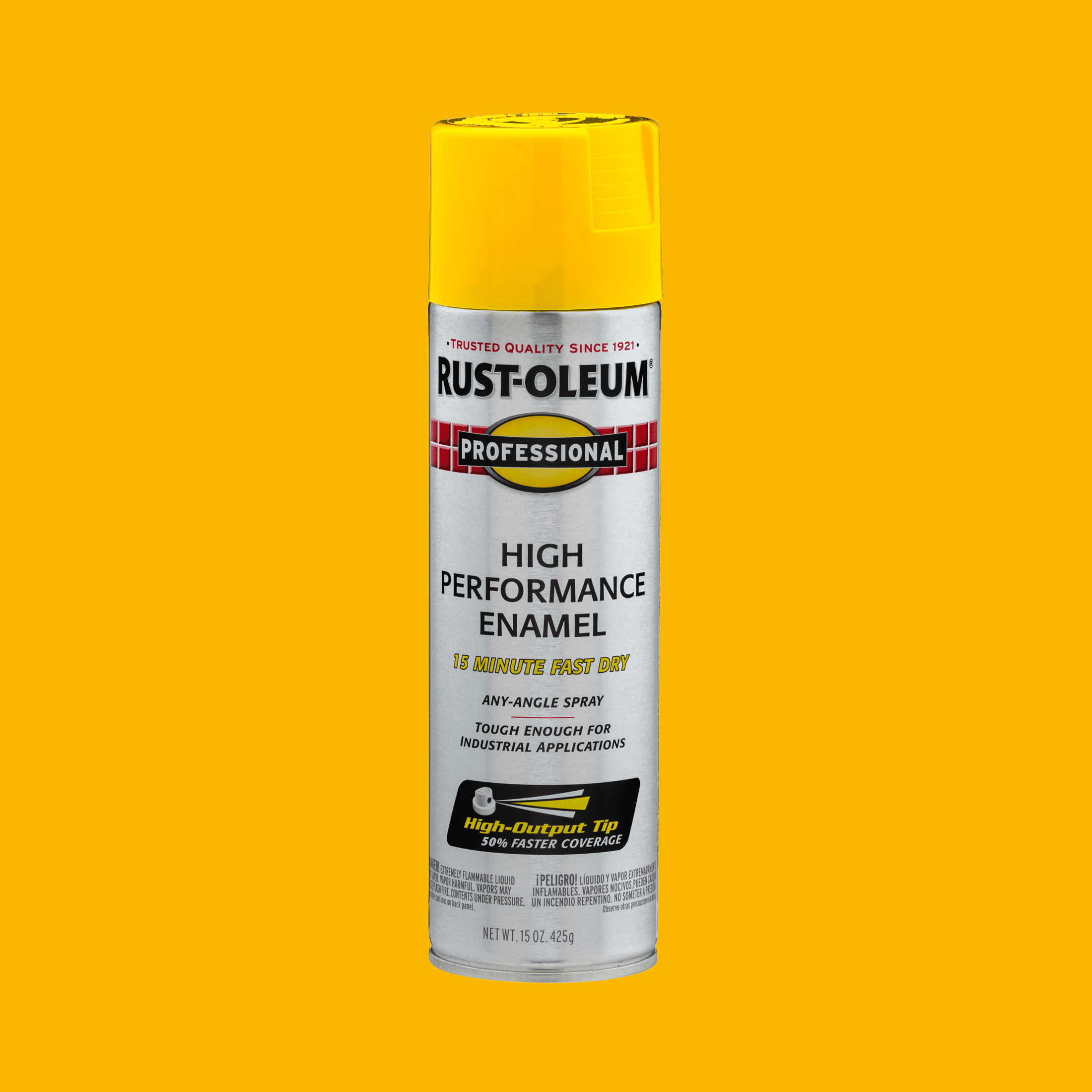 (6 pack) Safety Yellow, Rust-Oleum Professional High Performance Enamel Gloss Spray Paint-7543838, 15 oz