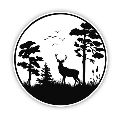 Nature Deer Buck Woods - 3" Vinyl Sticker - For Car Laptop Water Bottle Phone - Waterproof Decal