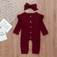thumbnail image 2 of Staki Baby Girl Rompers Baby Girls Outfits Set Infant Bodysuit Onesie Romper Jumpsuits(Red,6-12 Months), 2 of 4